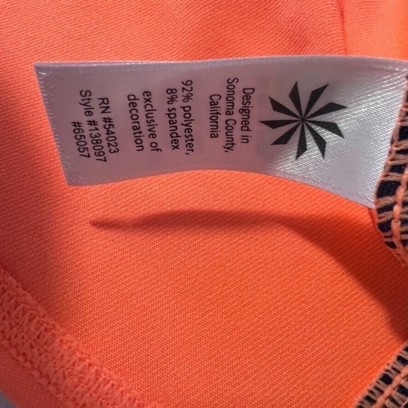 Athleta Running Wild Mix Crew Neck Shirt Small S Orange Blue Long Sleeve - Picture 8 of 12